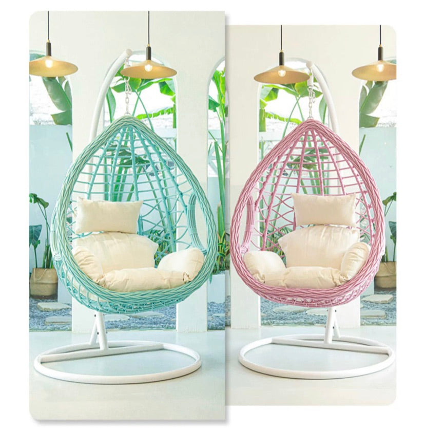 Multiple Variation Purple leaf hanging basket rattan chair balcony hanging chair home indoor swing net red bird's nest living room hanging orchid chair lazy cradle chair