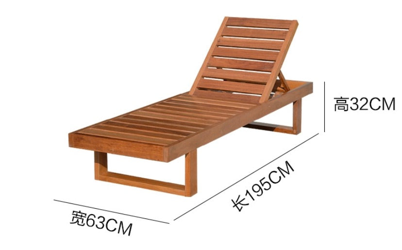 Multiple variation outdoor Teak Deck Bed Balcony Outdoor beach chair