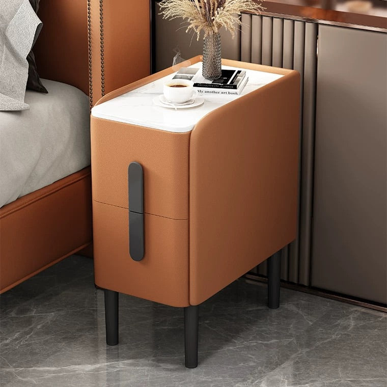 "MULTIPLE VARIATIONS  Light luxury intelligent solid wood rock slab ultra-narrow small household bedside table"