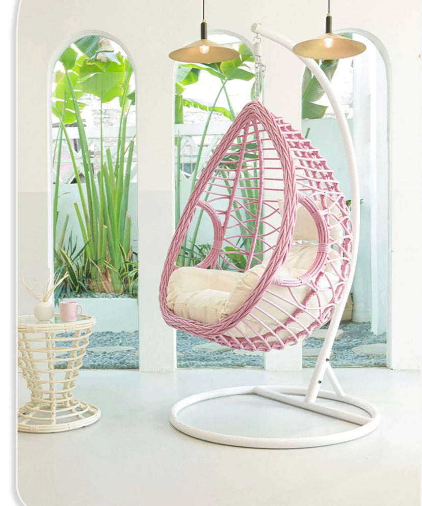 Multiple Variation Purple leaf hanging basket rattan chair balcony hanging chair home indoor swing net red bird's nest living room hanging orchid chair lazy cradle chair