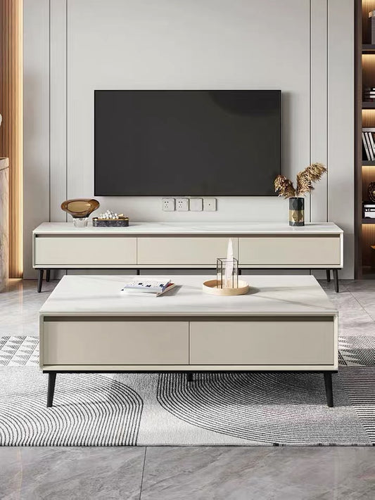 "MULTIPLE VARIATIONS    Lin's Wood Industry Light Luxury Slate TV Cabinet Simple Small Apartment TV Cabinet Coffee Table Combination Furniture LS988"