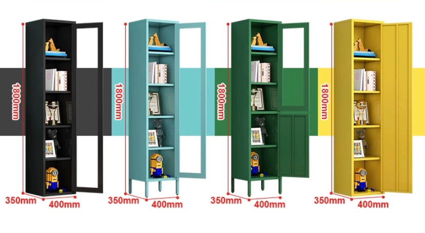 "MULTIPLE VARIATIONS Nordic wrought iron bookcase glass door living room locker simple household storage cabinet display"