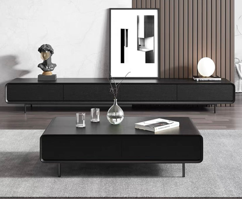 "MULTIPLE VARIATIONS  Nordic minimalist Italian TV cabinet modern minimalist small apartment living room walnut coffee table TV cabinet combination"