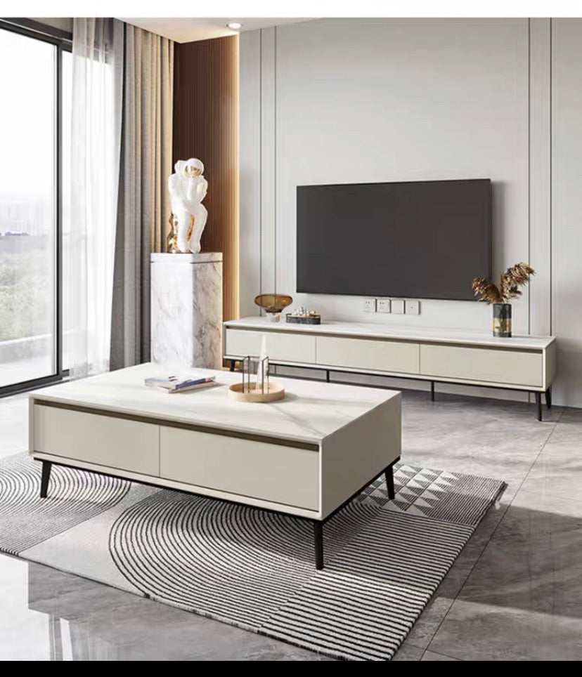 "MULTIPLE VARIATIONS    Lin's Wood Industry Light Luxury Slate TV Cabinet Simple Small Apartment TV Cabinet Coffee Table Combination Furniture LS988"