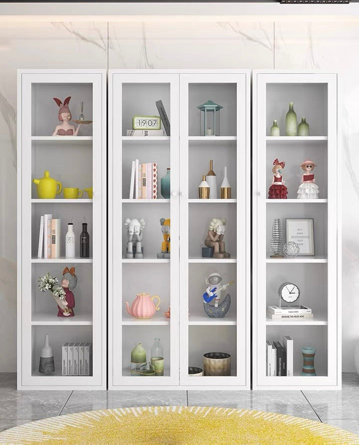 "MULTIPLE VARIATIONS Nordic wrought iron bookcase glass door living room locker simple household storage cabinet display"