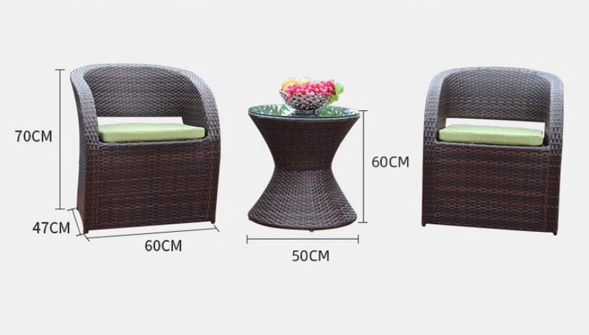 "MULTIPLE VARIATIONS  Rattan balcony leisure table and chair set "