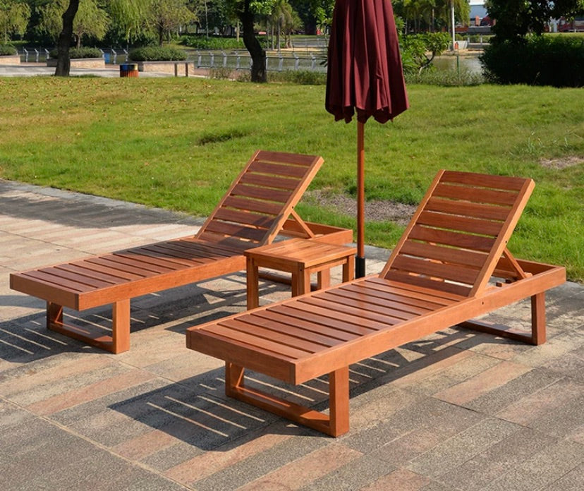 Multiple variation outdoor Teak Deck Bed Balcony Outdoor beach chair