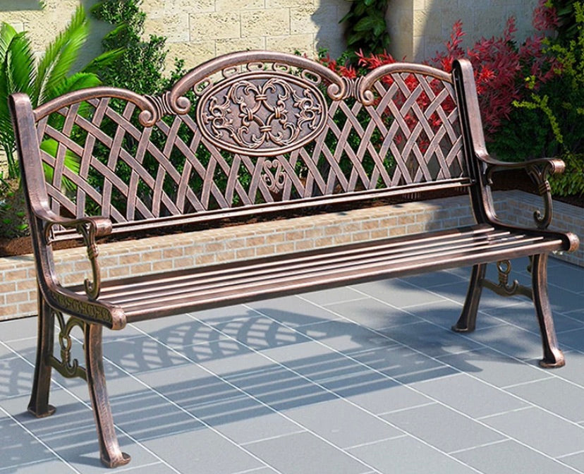 Multiple variation Park chair outdoor back bench wrought iron cast aluminum bench garden courtyard outdoor leisure chair