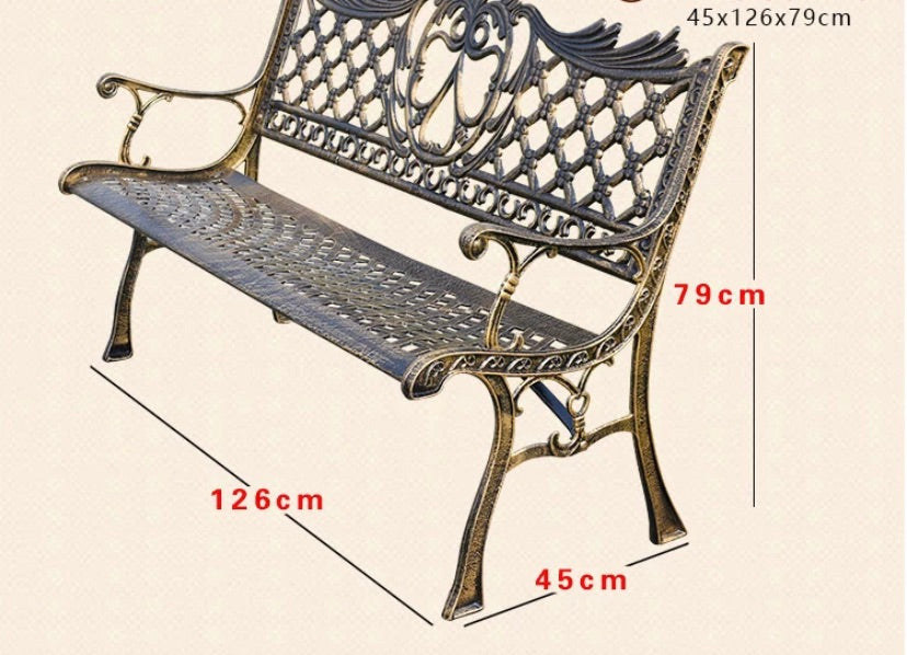 Multiple variation Park chair outdoor back bench wrought iron cast aluminum bench garden courtyard outdoor leisure chair