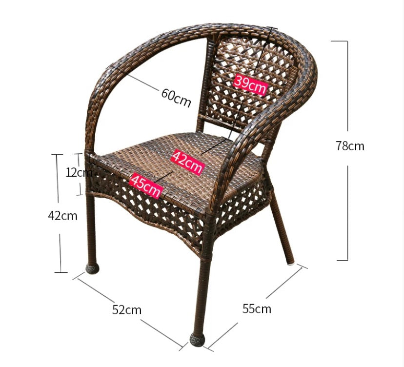 "MULTIPLE VARIATIONS  Balcony Table and Rattan Chairs Set   (4chairs* 60cm )"