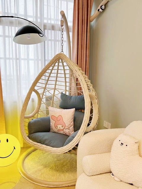 Multiple Variation Purple leaf hanging basket rattan chair balcony hanging chair home indoor swing net red bird's nest living room hanging orchid chair lazy cradle chair