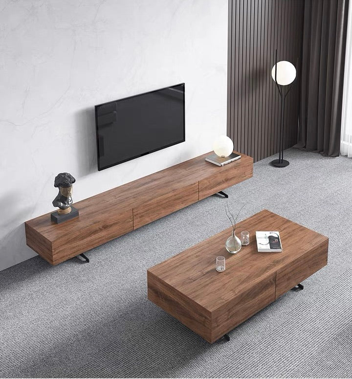 "MULTIPLE VARIATIONS Nordic Italian TV cabinet simple modern solid wood small apartment light luxury TV cabinet coffee table combination living room floor cabinet"