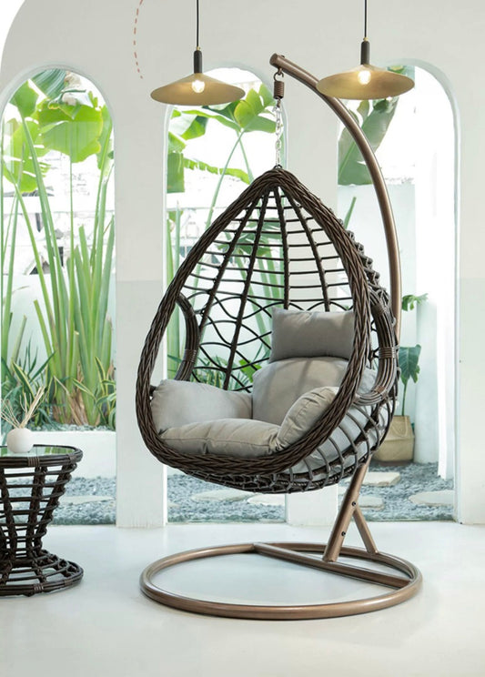 Multiple Variation Purple leaf hanging basket rattan chair balcony hanging chair home indoor swing net red bird's nest living room hanging orchid chair lazy cradle chair