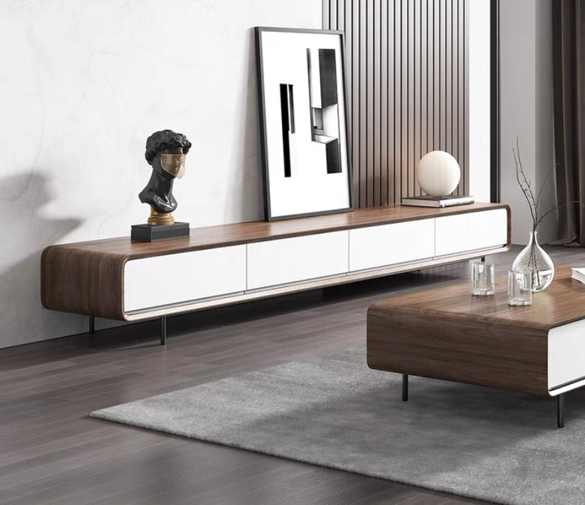 "MULTIPLE VARIATIONS  Nordic minimalist Italian TV cabinet modern minimalist small apartment living room walnut coffee table TV cabinet combination"