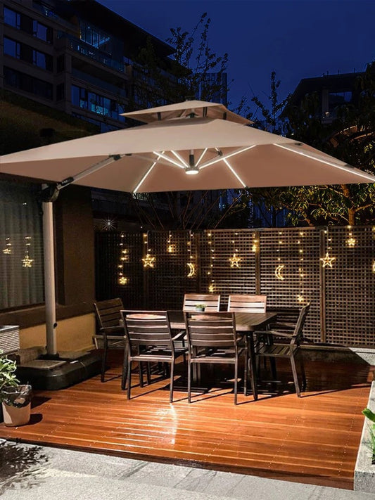 "MULTIPLE VARIATIONS Rattan facing outdoor umbrella courtyard umbrella parasol stall big sun umbrella garden villa custom printing outdoor Roman umbrella"