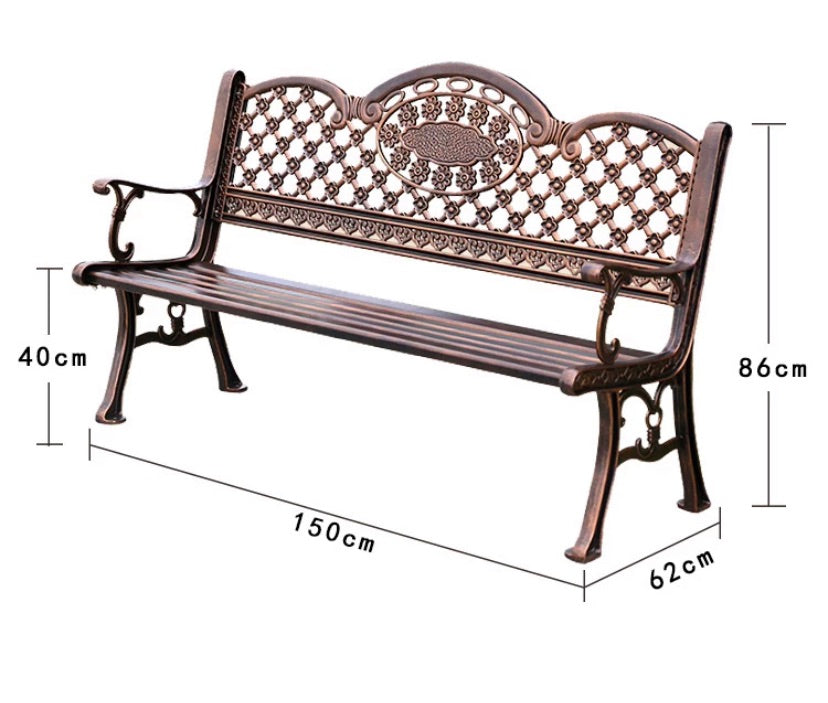 Multiple variation Park chair outdoor back bench wrought iron cast aluminum bench garden courtyard outdoor leisure chair