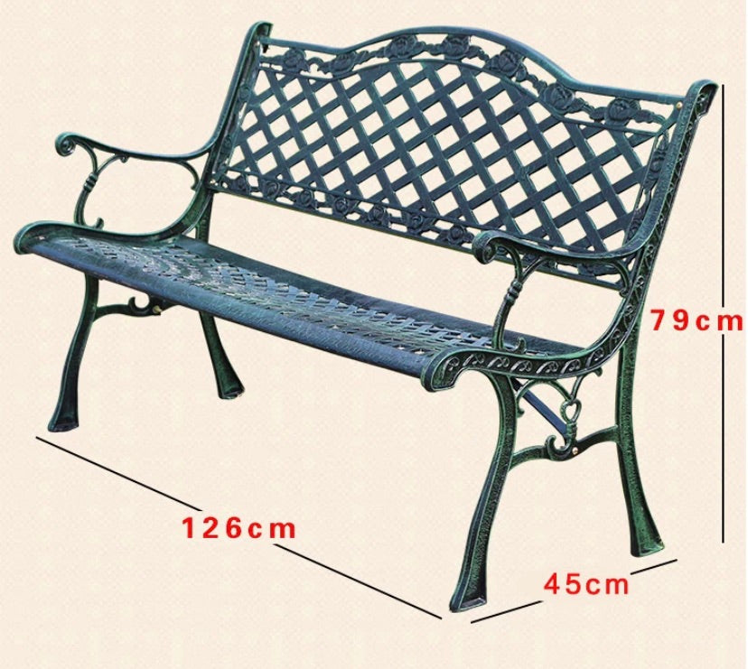 Multiple variation Park chair outdoor back bench wrought iron cast aluminum bench garden courtyard outdoor leisure chair