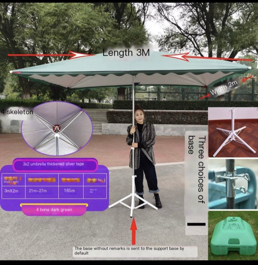 "MULTIPLE VARIATIONS Sun umbrella large outdoor stall umbrella large umbrella square rectangular courtyard commercial folding umbrella"