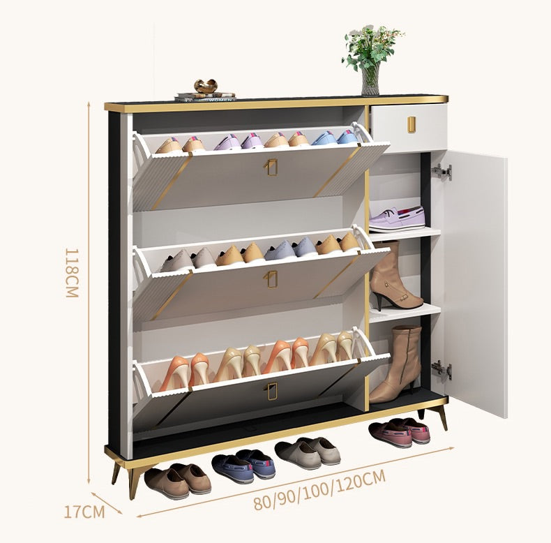 "MULTIPLE VARIATIONS Light luxury ultra-thin flip shoe cabinet "