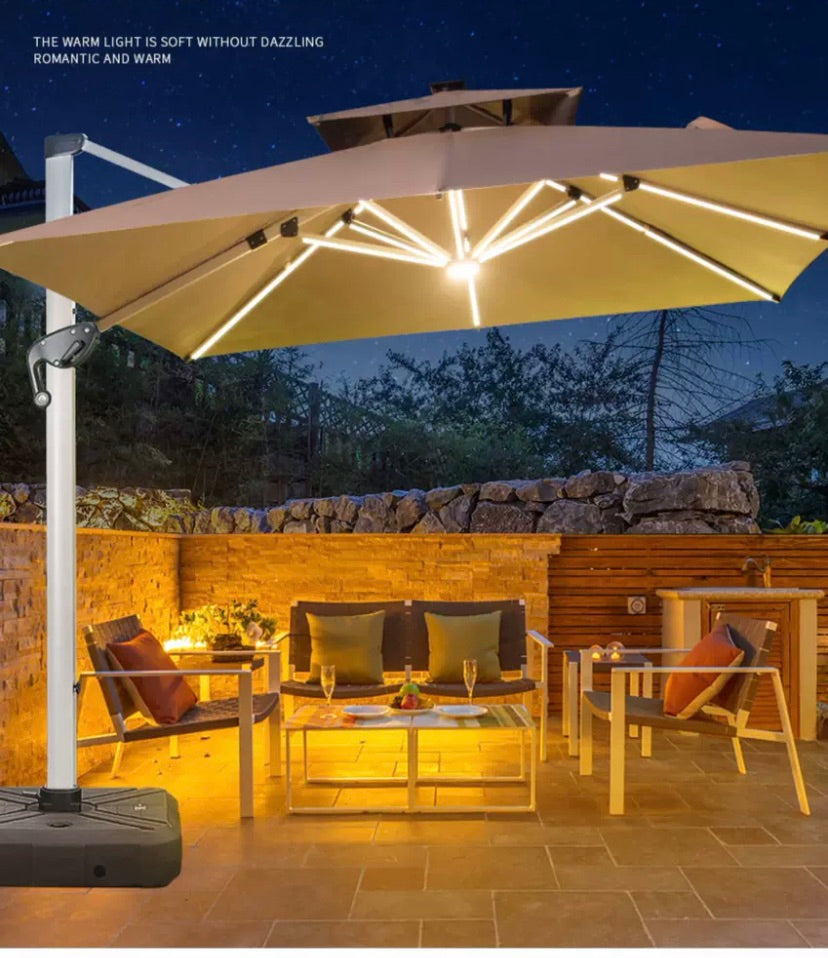 "MULTIPLE VARIATIONS Rattan facing outdoor umbrella courtyard umbrella parasol stall big sun umbrella garden villa custom printing outdoor Roman umbrella"