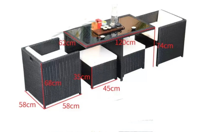 "MULTIPLE VARIATIONS  Aluminum rattan leisure balcony outdoor tables and chairs  "