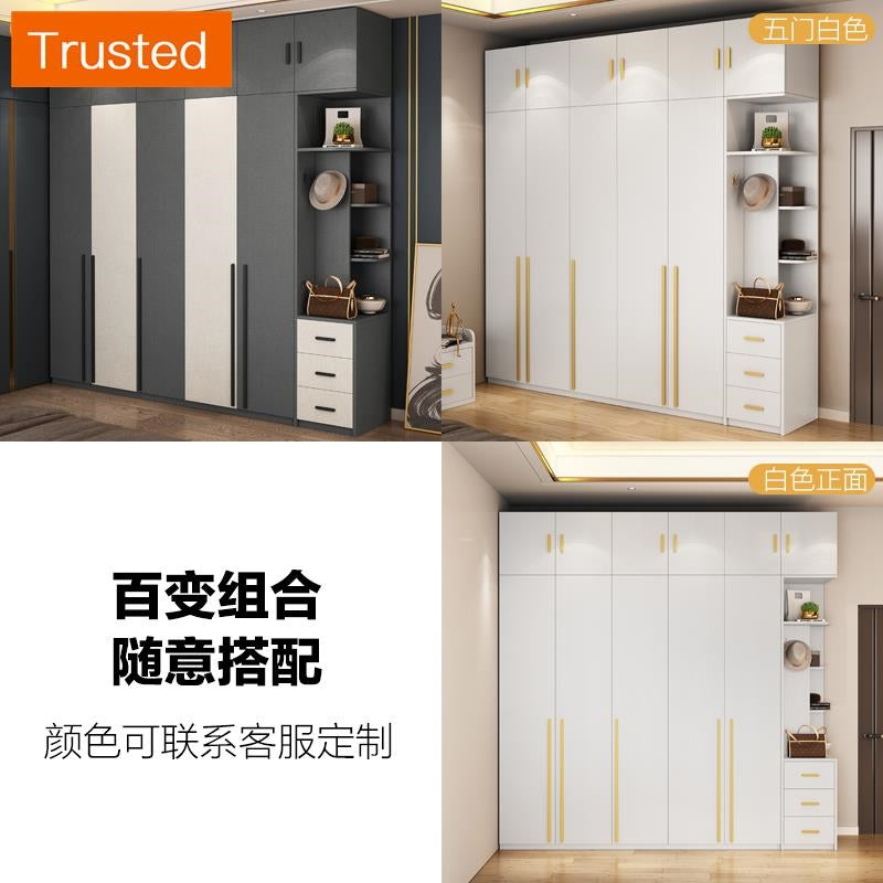 Multiple Variations Solid wood ecological profes sional wardrobe household bedroom contemporary and contracted Bai Seping open the 345 combination wardrobe