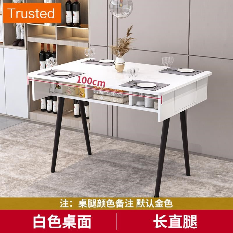 Multiple Variations Nordic light folding table table household small family luxury table rock plate can receive multi-function table dinner table