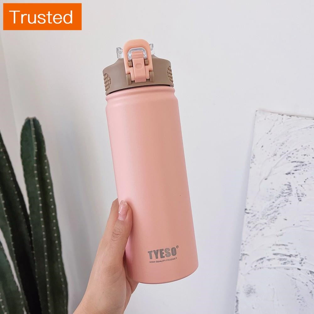 530ml/750ml Double Stainless Steel Thermal Flask With Straw Portable Sport Water Bottle Tumblers