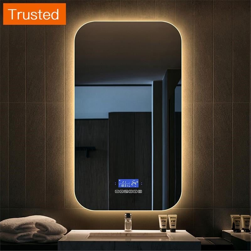 Multiple Variations Customize Smart Bathroom Mirror 3 Light Touch Screen Anti Fog Defog Bluetooth