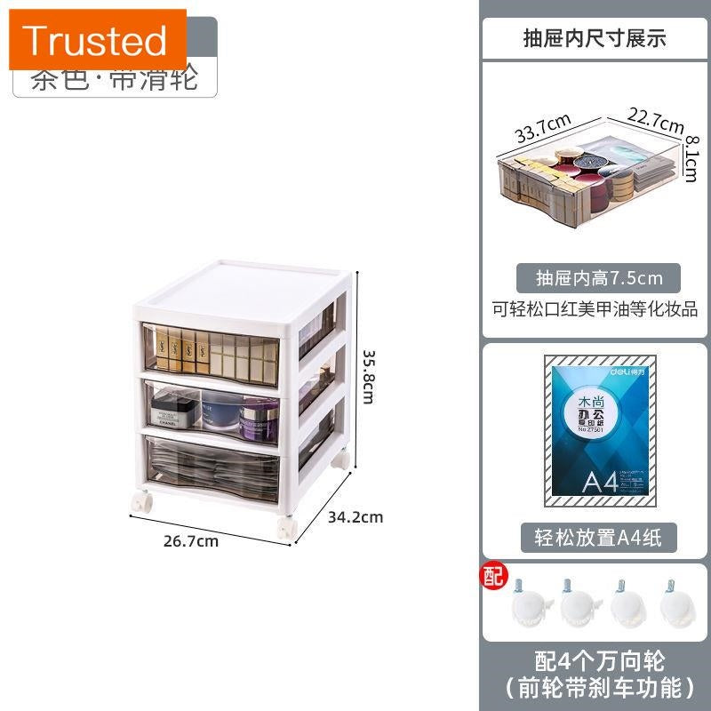 【Ready Stock】Office Drawer Storage Cabinet Removable Multi-layer File Cabinet Household Storage Cabinet with Wheels