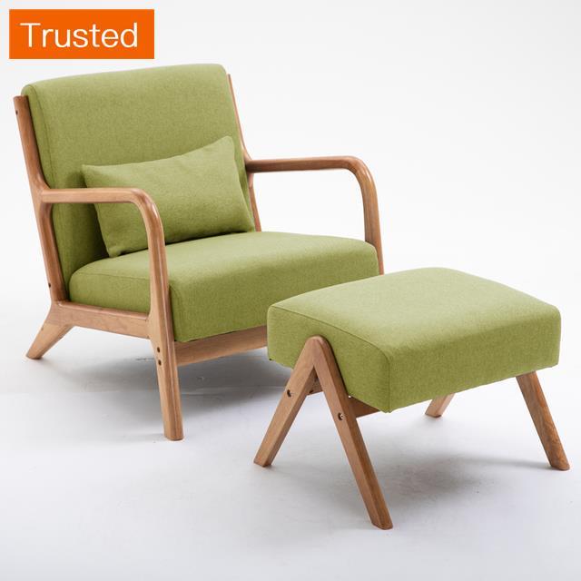 Multiple Variations Modern Solid Wood Fabric Living Room Sofas Lazy Chairs Nordic Single Sofa Chair Bedroom Leisure Room Sofa Furniture L