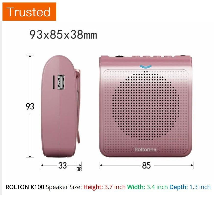 Rolton K100 Portable Loud Speaker Mini Voice Amplifier Microphone Tour Guid Teacher Presenter