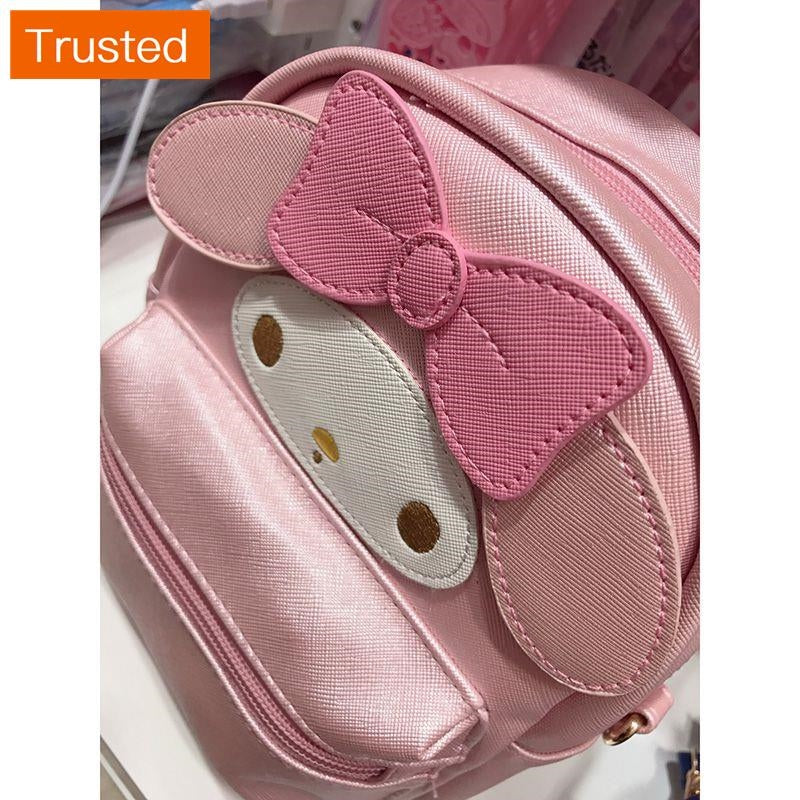 Women Mini Backpack Cute Hello Kitty My Melody Pompompurin Kuromi Sanrio 2-Way Cinnamoroll Shoulder Bag PU Multifunction Crossbody Bag