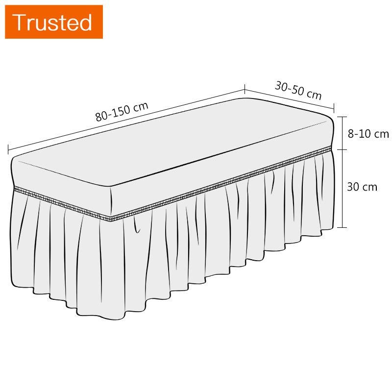 【14 Colors】3D Seersucker Bench Cover with Skirt Elastic Storage Stool Chair Cover Bench Cover Dust Cover Long Chair Cover Piano Bench Cover For Piano Bedroom Living Room Home Dector Ready Stock Chiclive