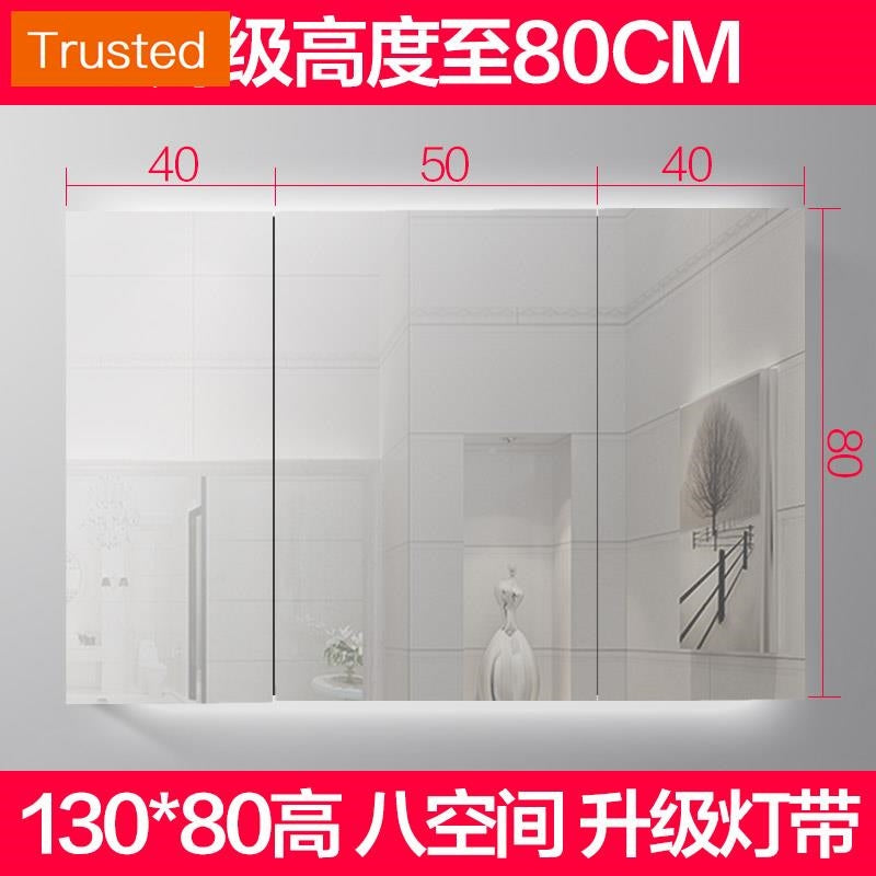 Multiple Variations Stainless steel bathroom mirror cabinet separately with hang a wall lamp lens case toilet toilet bathroom mirror with shelf