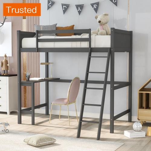 Multiple Variations MDF loft bed with desk single bed frame double bed upper bunk and lower bunk suitable for small space rooms and dormitories