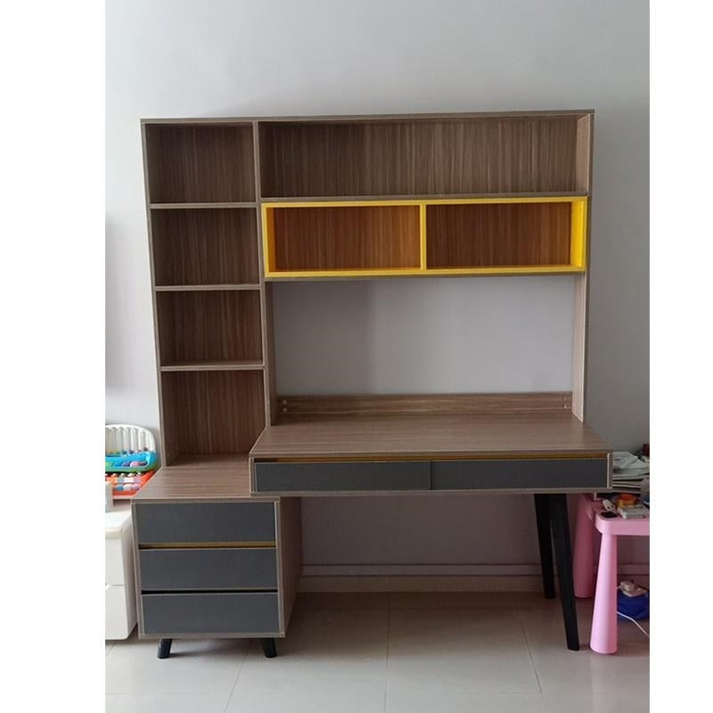 Multiple Variations Desktop Computer Desk Bookshelf Combined Integrated Modern Simple Home Study Student Study Table Writing Desk XK21202