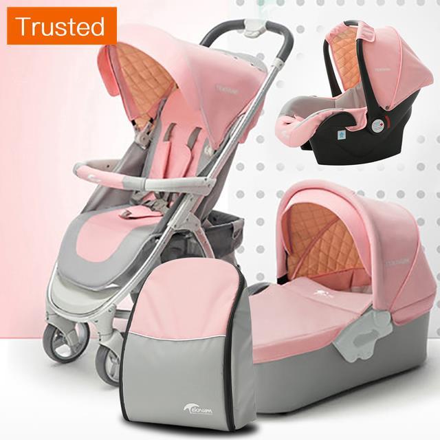 Multiple Variations 4 in 1 baby stroller 3 in 1 luxury BB pram new Desigin  folding four Wheels baby Carriage  send six gifts free shipping