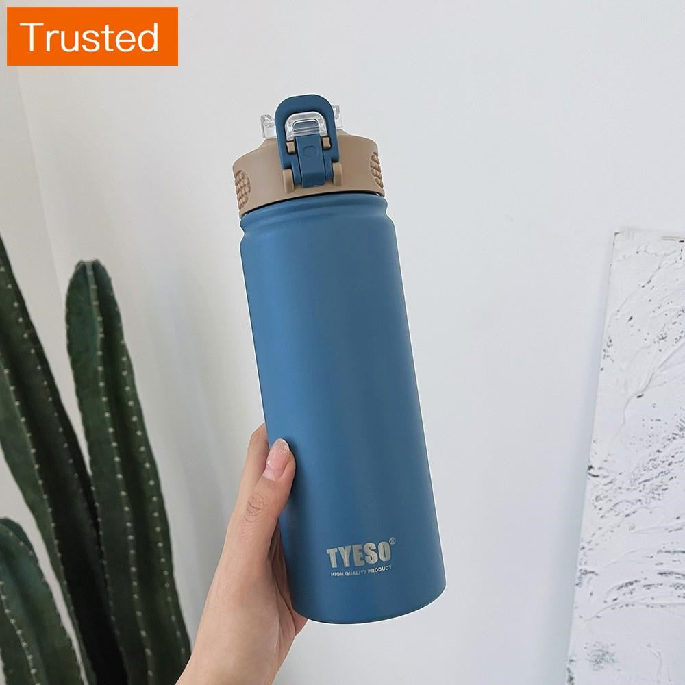 530ml/750ml Double Stainless Steel Thermal Flask With Straw Portable Sport Water Bottle Tumblers