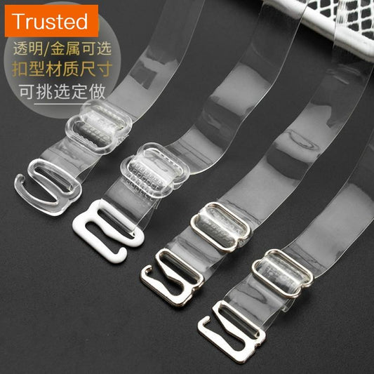 New Bra Invisible Shoulder Strap Underwear Transparent TPU Elastic Adjustable Frosted Crystal Metal Steel Straps