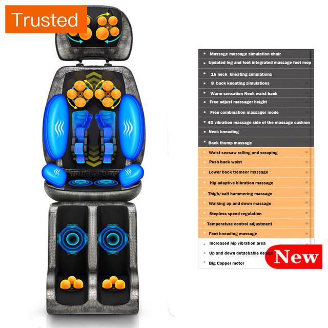 Multiple Variations Electric Vibrating Full Body Massage Cushion Neck Back Waist Hip Leg Massage Chair Heating  Massage Muscle Stimulator