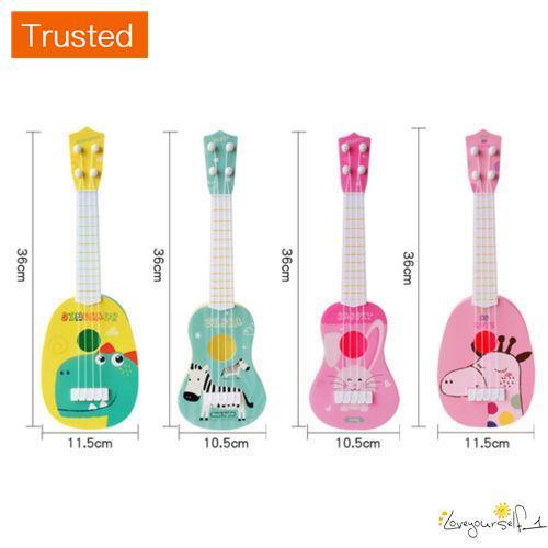 loveyourself1-New Kids Cute Animal Small Guitar Toy Musical Instrument Educational Toys Gift Toddler Kid's Musical Guitar Cute Cartoon Animal Print Mini Ukulele Instrument Educational Play Toys