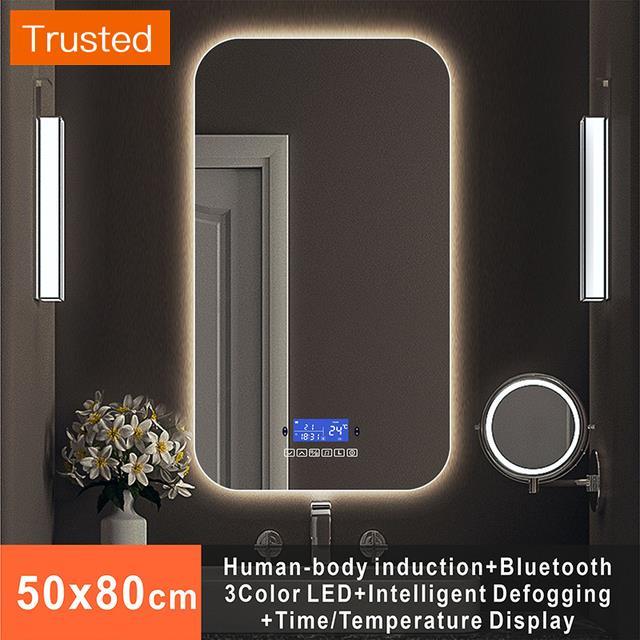 Multiple Variations Customize Smart Bathroom Mirror 3 Light Touch Screen Anti Fog Defog Bluetooth