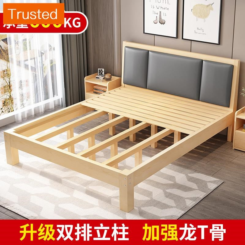 Multiple Variations Solid wood bed 1.5 meters of contemporary and contracted bed advocate lie 1.8 m deal double bed affordable rental housing bedstead