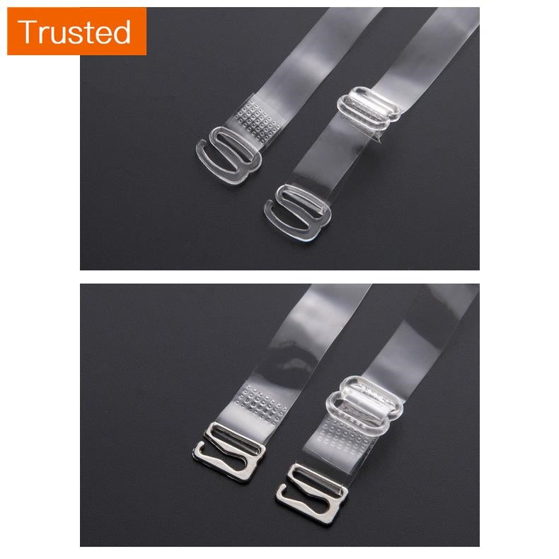 New Bra Invisible Shoulder Strap Underwear Transparent TPU Elastic Adjustable Frosted Crystal Metal Steel Straps