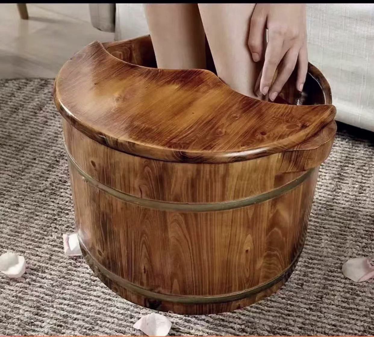 Multiple Variations S   Cedar wood foot bath barrel