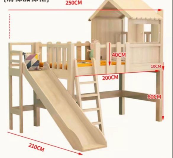 Multiple Variations Customize Tree House Bunk Bed with Ladder Stairs Slide Drawers