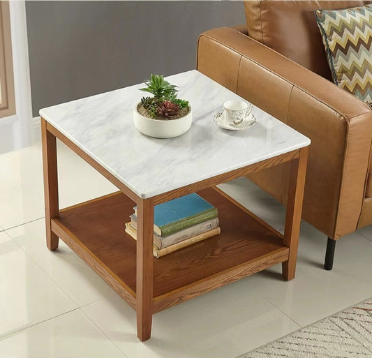 Multiple Variations Solid wood simple sofa imitation marble light luxury side corner table small coffee table living room side cabinet corner cabinet Chinese small square table"