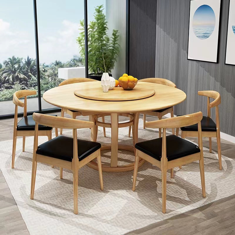 Multiple Variations Stunning Nordic solid wood family dining table and comfortable chairs "