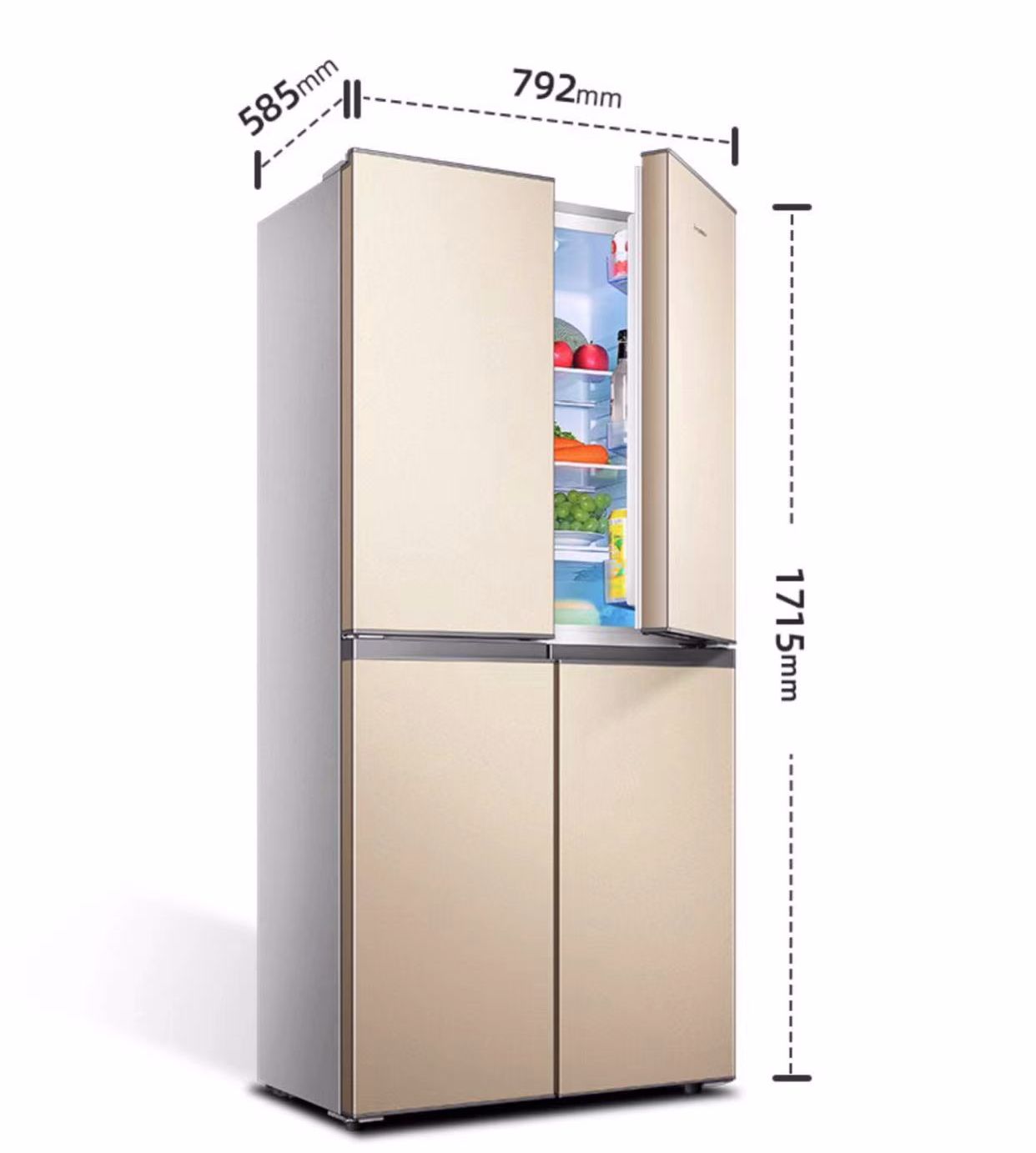 Multiple Variations 408L large capacity four door refridgerator